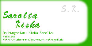 sarolta kiska business card